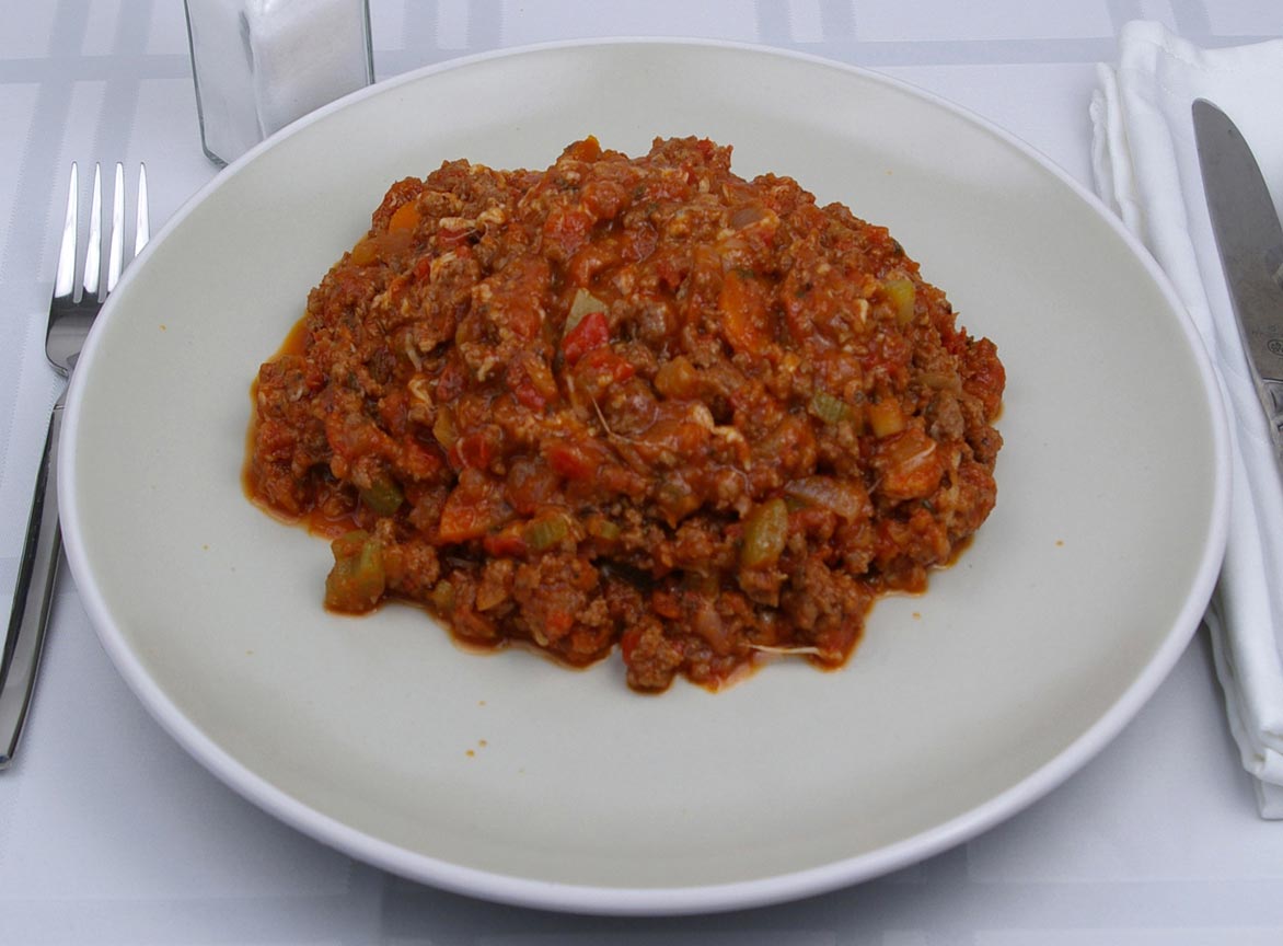 Calories in 2.5 cup(s) of Bolognese Sauce with meat