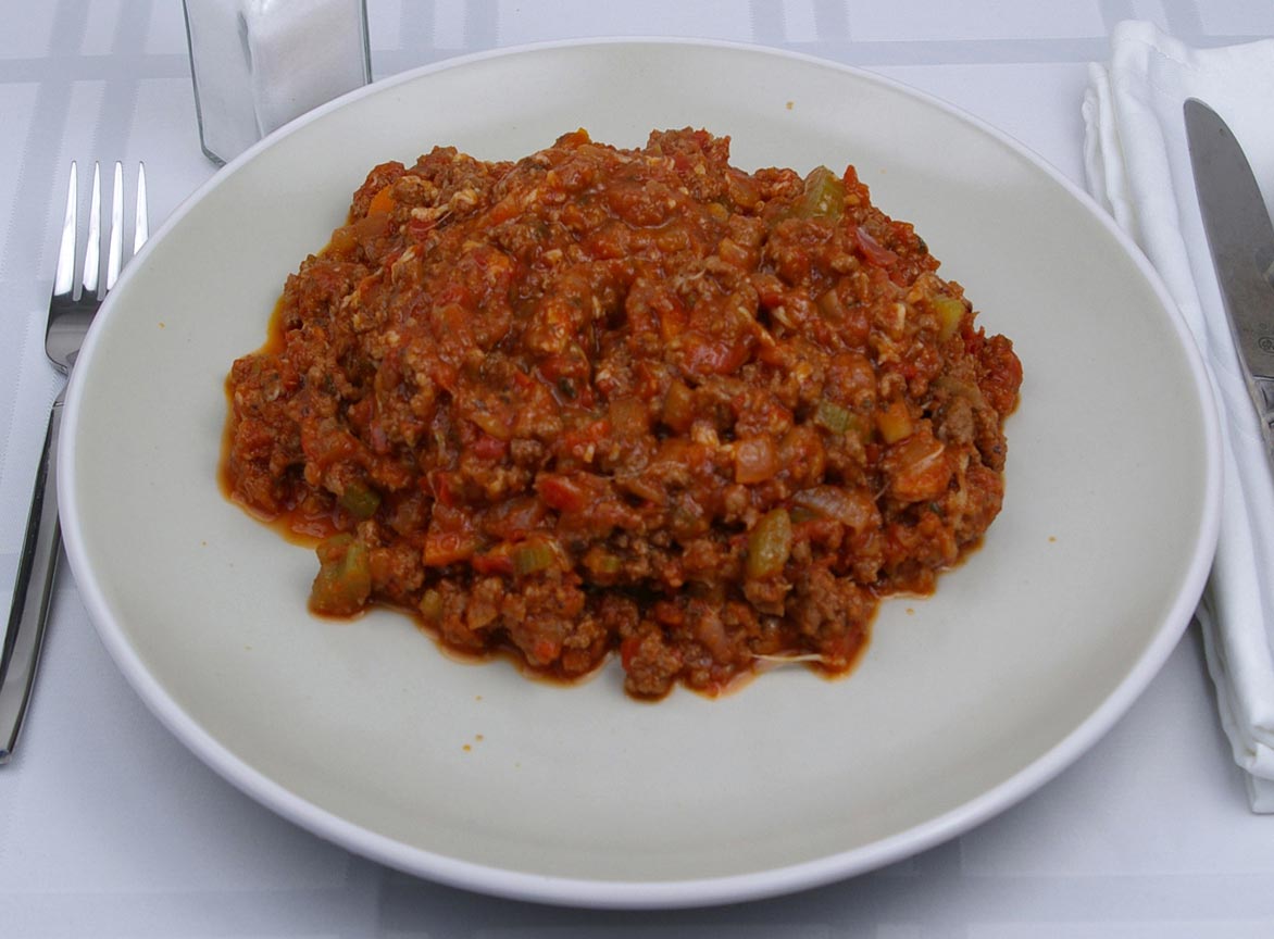 Calories in 2.75 cup(s) of Bolognese Sauce with meat