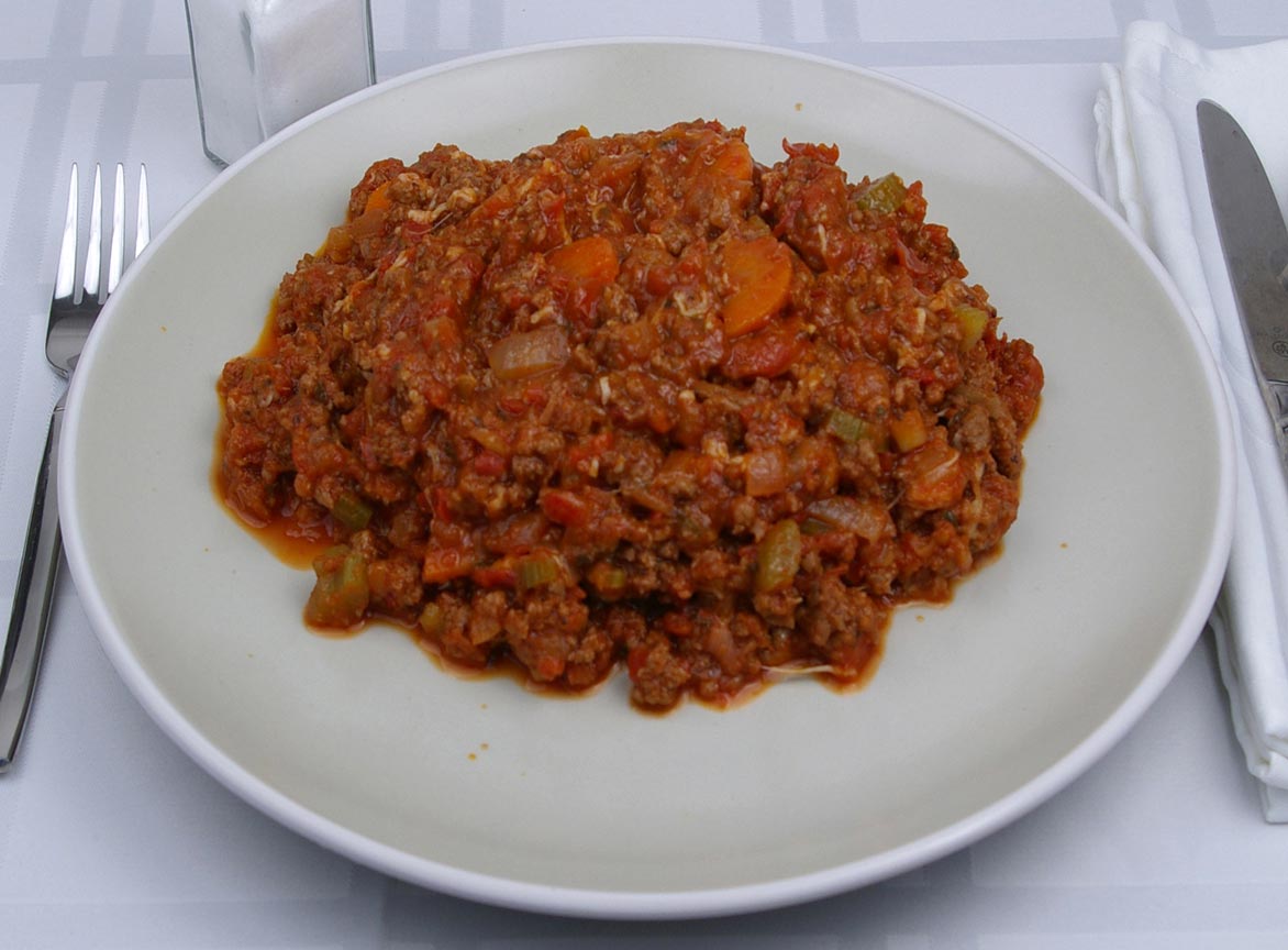 Calories in 3 cup(s) of Bolognese Sauce with meat