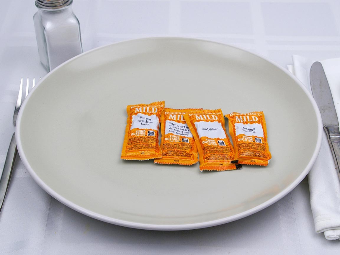 Calories in 4 packet(s) of Taco Bell - Border Mild Sauce
