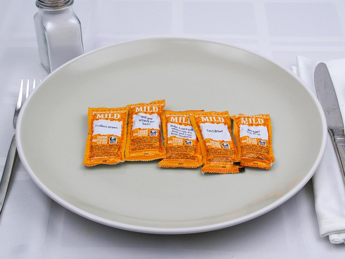 Calories in 5 packet(s) of Taco Bell - Border Mild Sauce