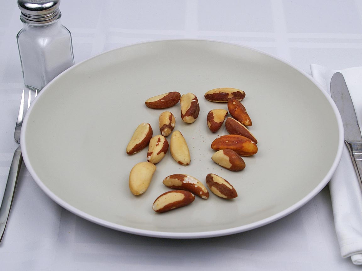 Calories in 60 grams of Brazil Nuts