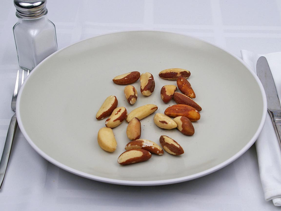 Calories in 67 grams of Brazil Nuts