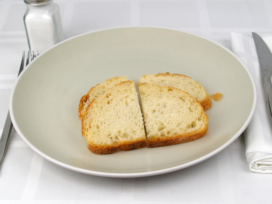 Calories in 48 grams of Sourdough Bread - Sliced Boule