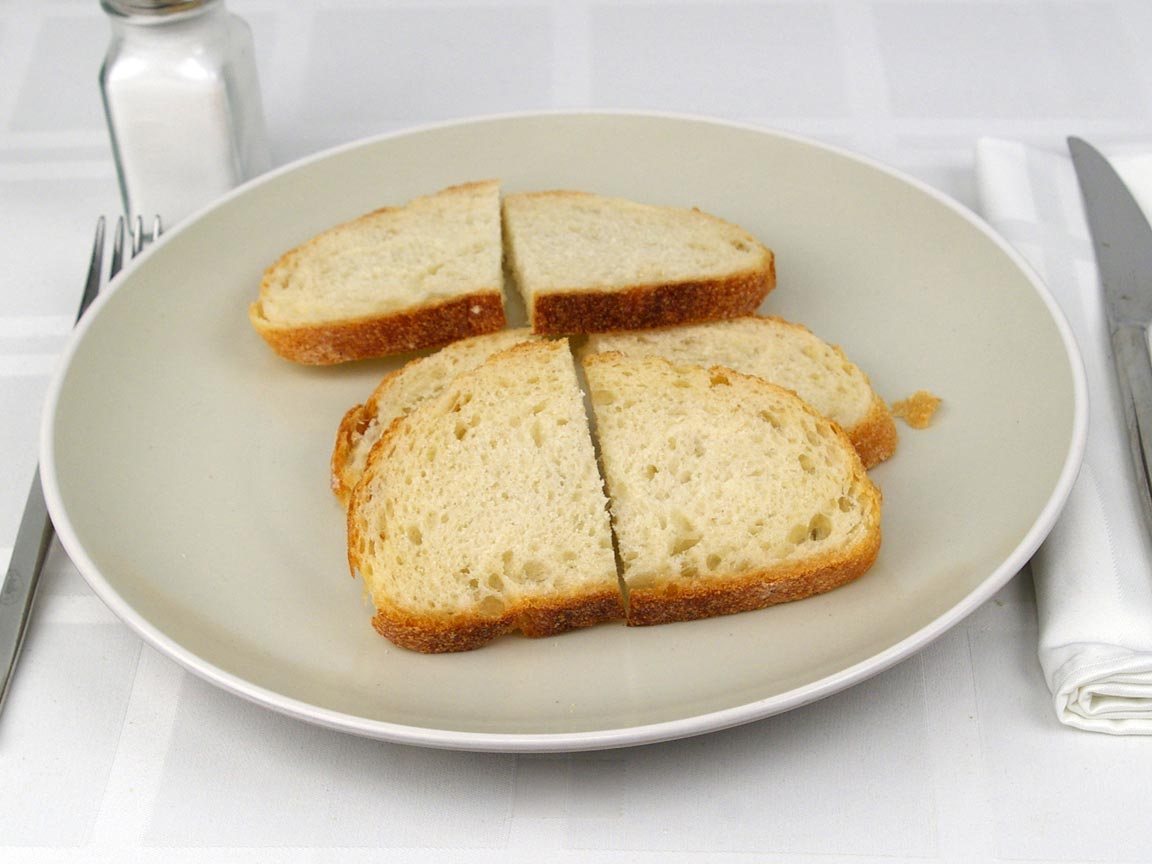 Calories in 72 grams of Sourdough Bread - Sliced Boule