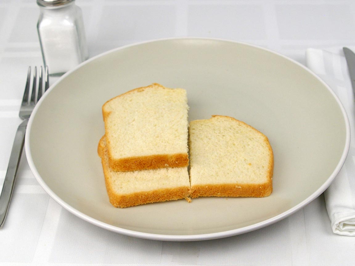 Calories in 1.5 piece(s) of Country Buttermilk Bread