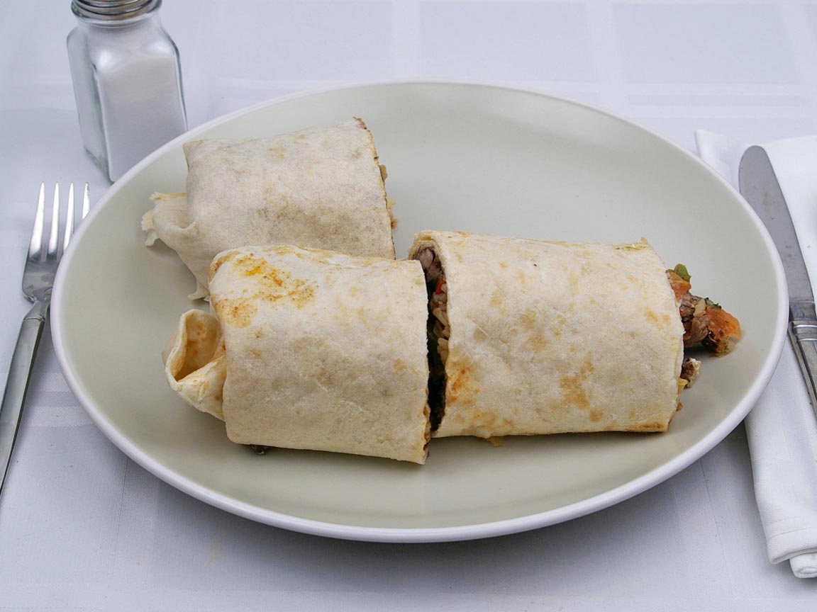 Calories in 1.5 burrito(s) of Baja Fresh - Baja Burrito Carnitas