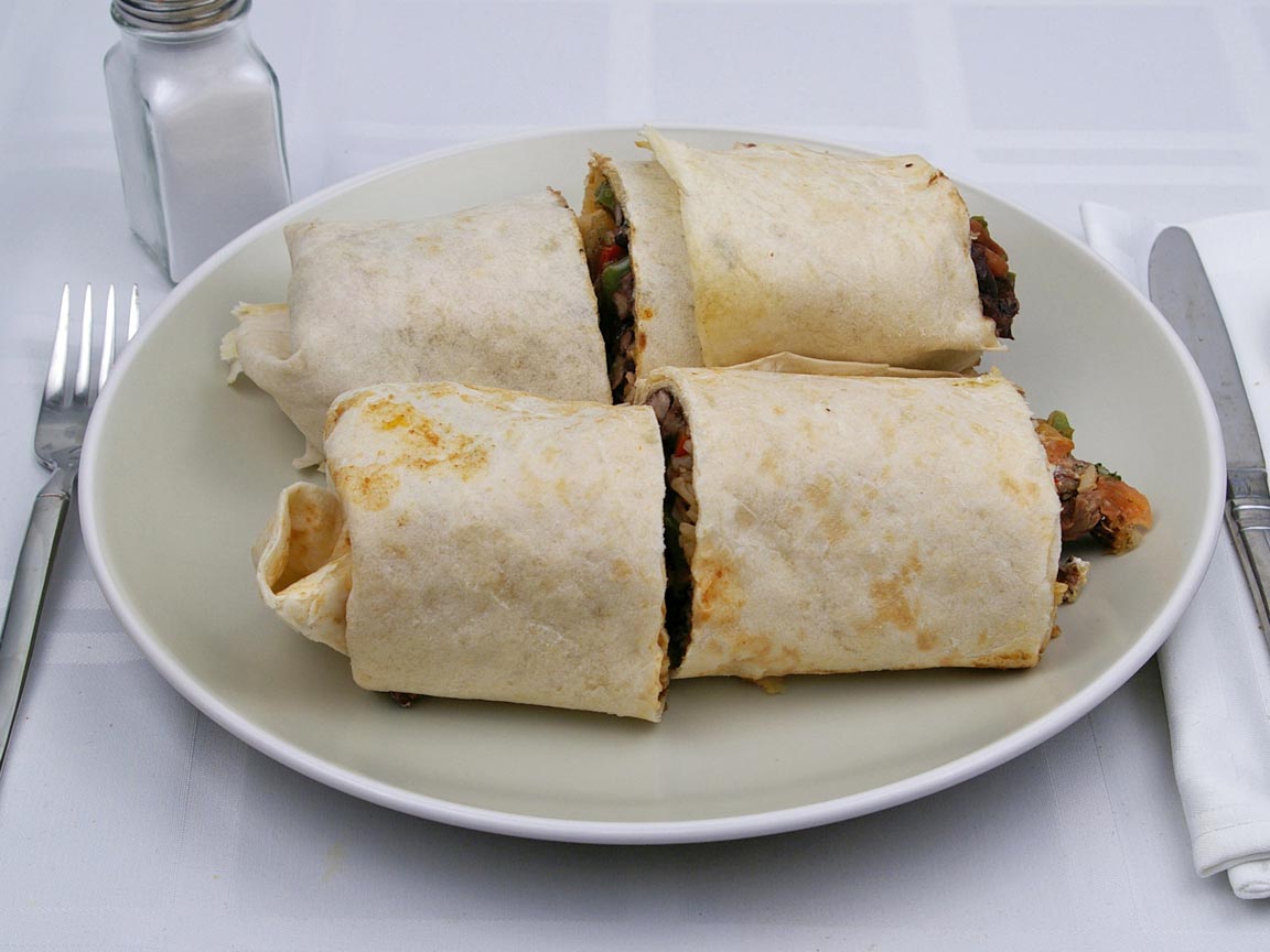 Calories in 2 burrito(s) of Baja Fresh - Baja Burrito Carnitas