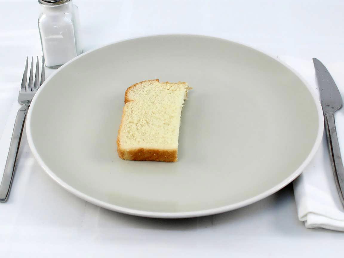 Calories in 0.5 piece(s) of Butter Bread