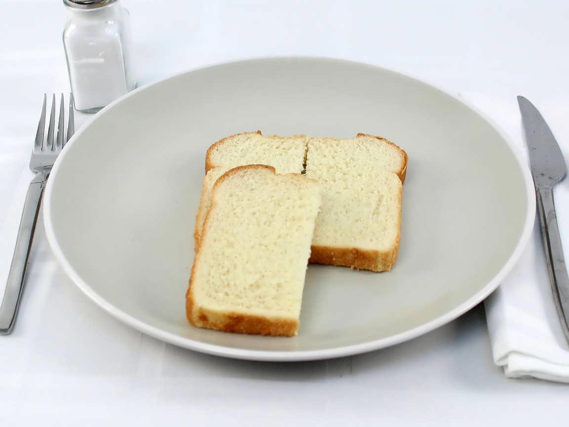 Calories in 1.5 piece(s) of Butter Bread