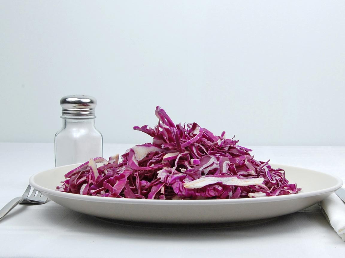 Calories in 155 grams of Red Cabbage - Raw