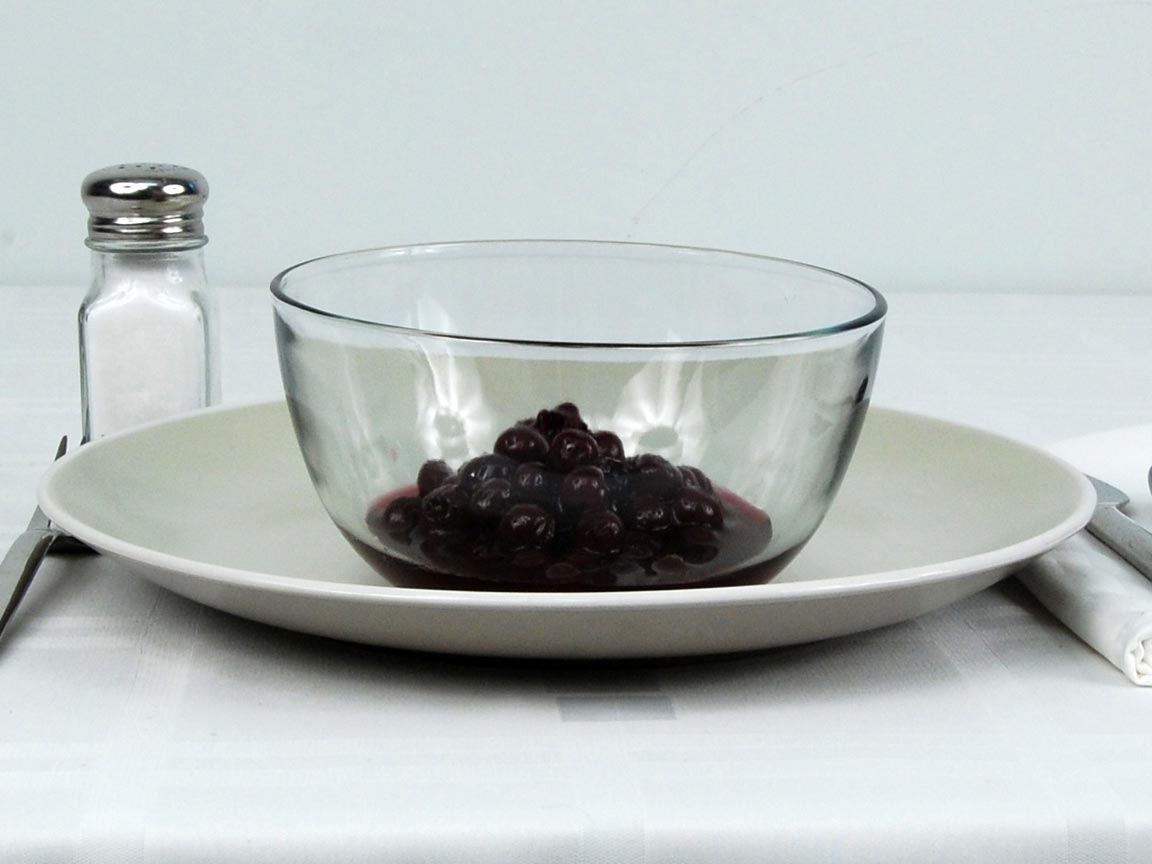Calories in 0.5 cup(s) of Blueberries in Light Syrup - Canned