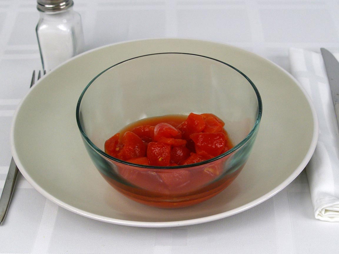 Calories in 1 cup(s) of Tomatoes - Diced - Canned