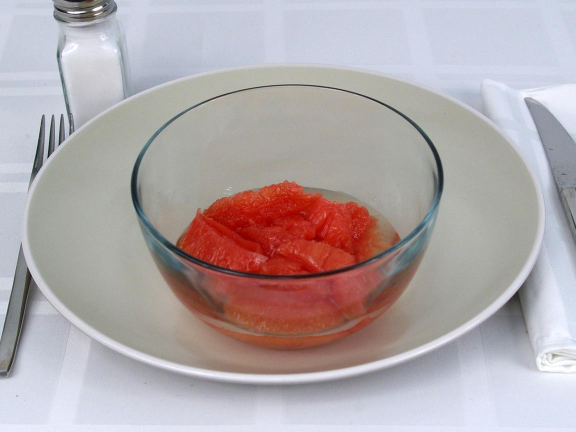 Calories in 1 cup(s) of Red Grapefruit Light Syrup - Canned
