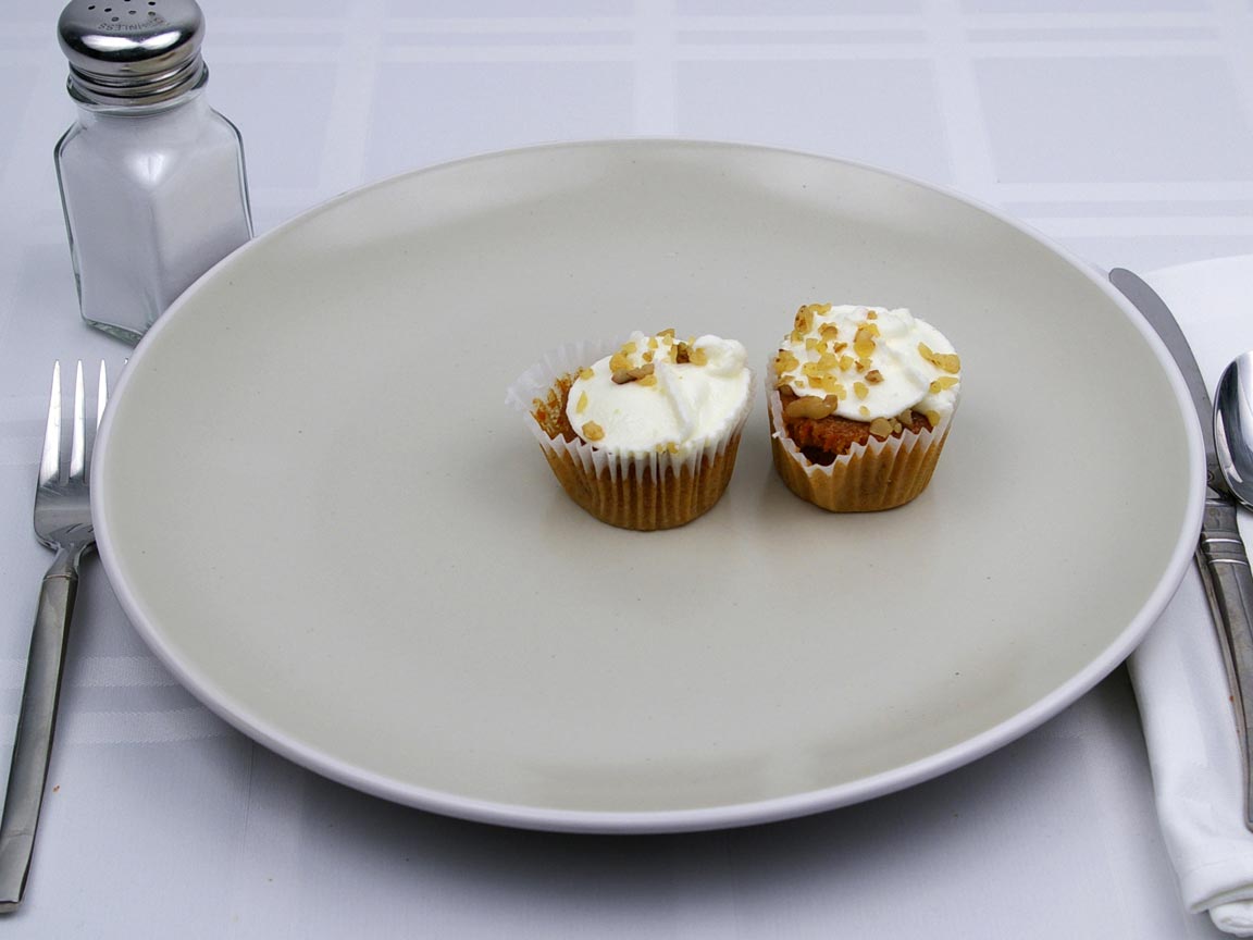 Calories in 2 piece(s) of Mini Carrot Cake Cupcake