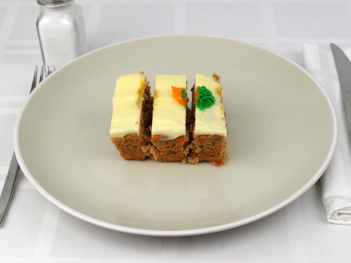 Calories in 0.75 piece(s) of Carrot Cake