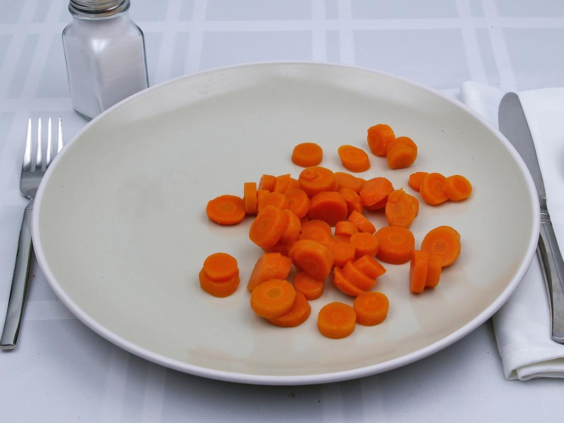 Calories in 0.75 cup(s) of Carrots - Canned