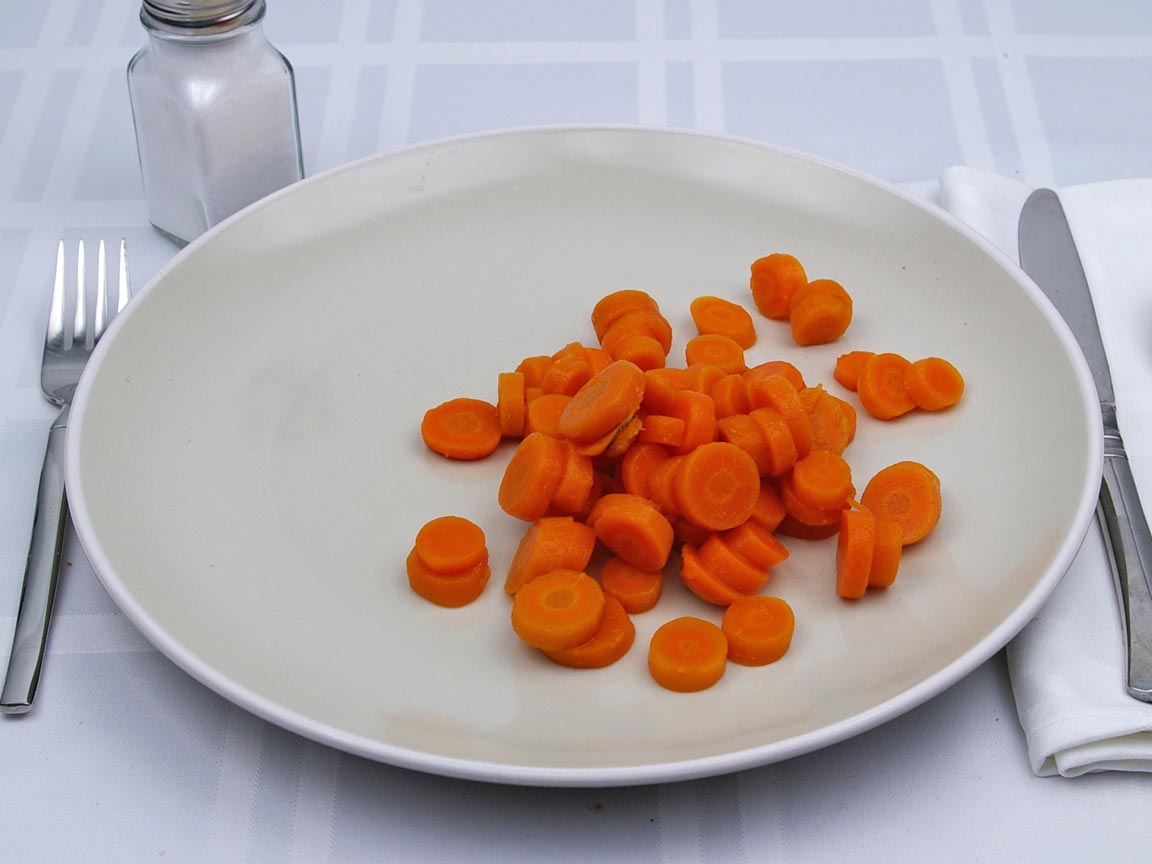 Calories in 1 cup(s) of Carrots - Canned