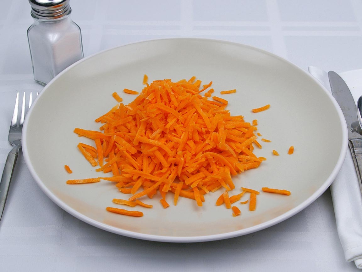 Calories in 1 cup(s) of Carrots - Shredded