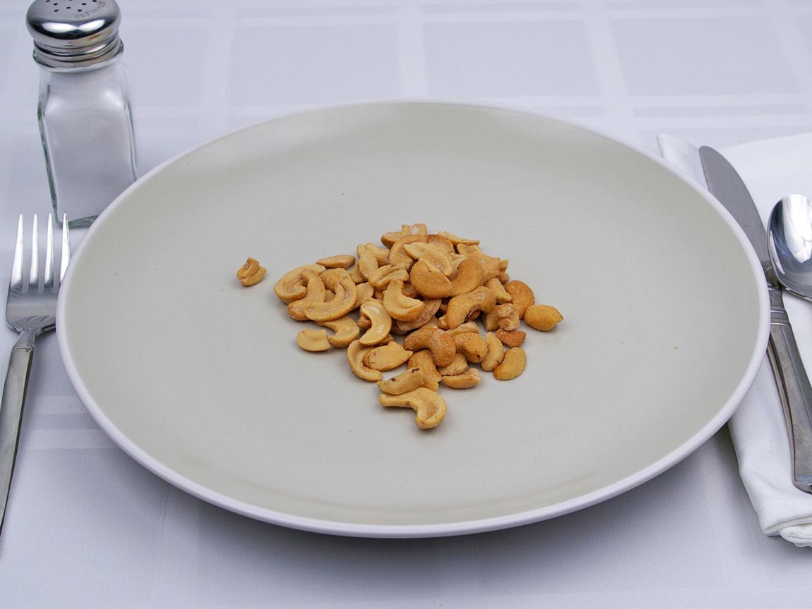 Calories in 45 grams of Cashews - No Salt