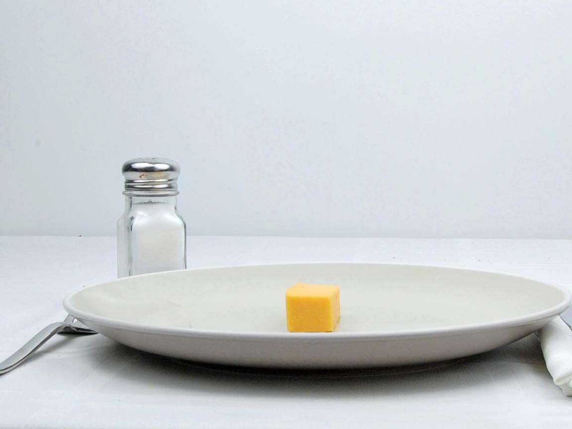 Calories In 28 Grams Of Cheddar Cheese Cubed 