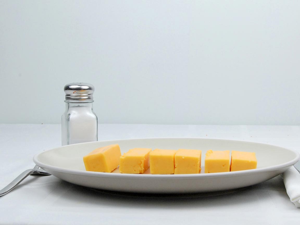 Calories In 170 Grams Of Cheddar Cheese Cubed 