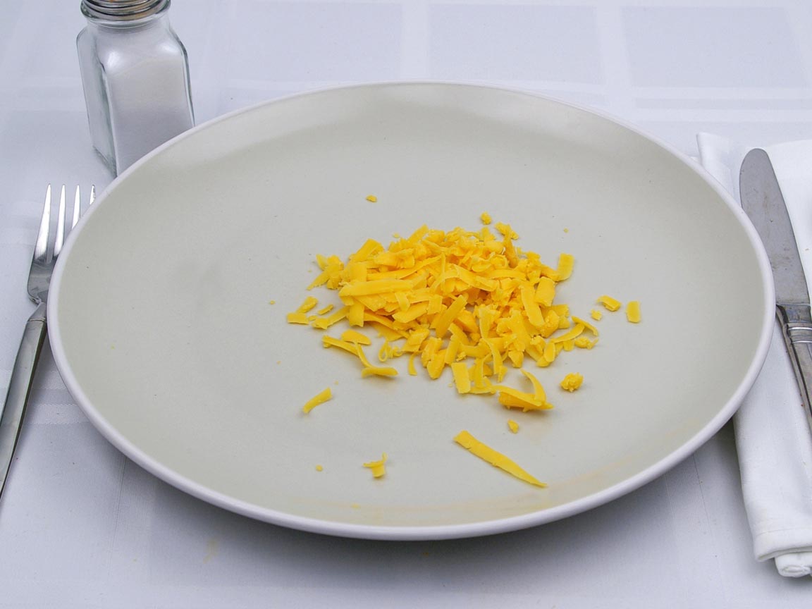 Calories in 0.25 cup(s) of Cheddar Cheese - Shredded