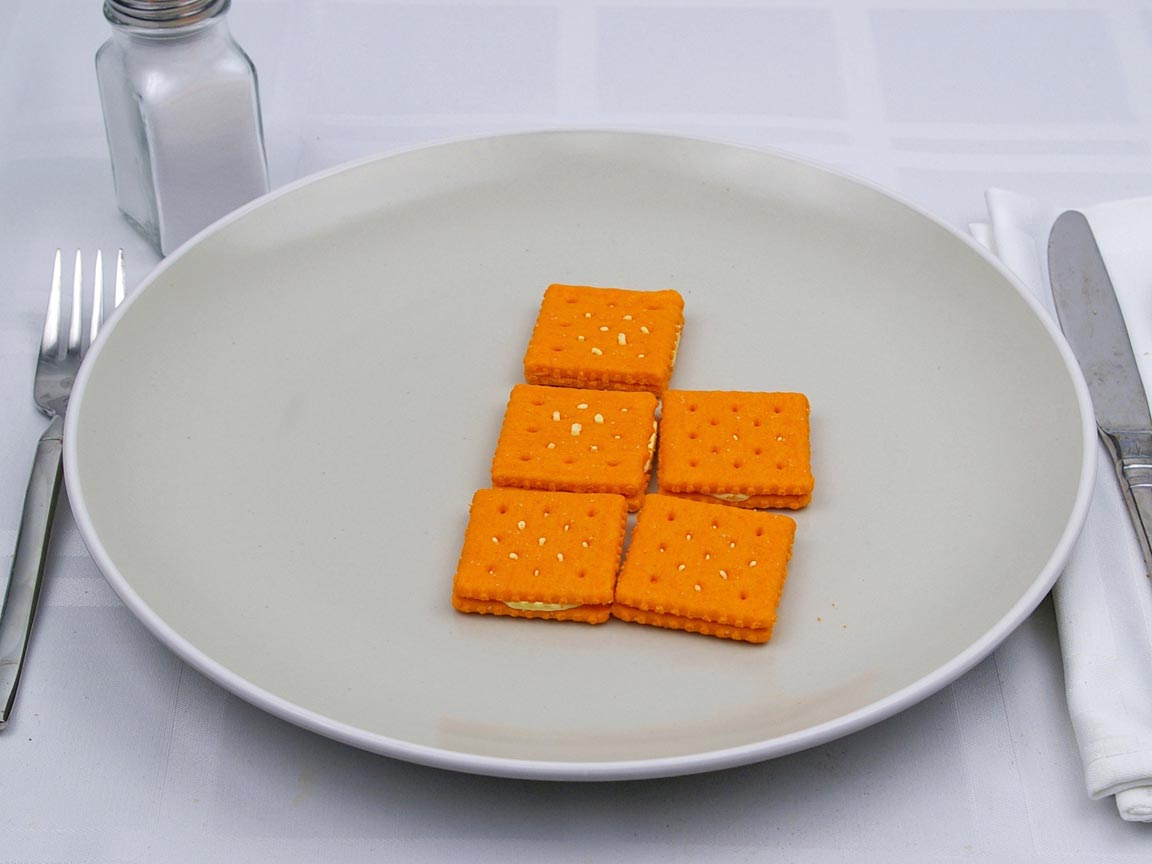 Calories in 0.83 pack(s) of Cheese Crackers with Cheddar