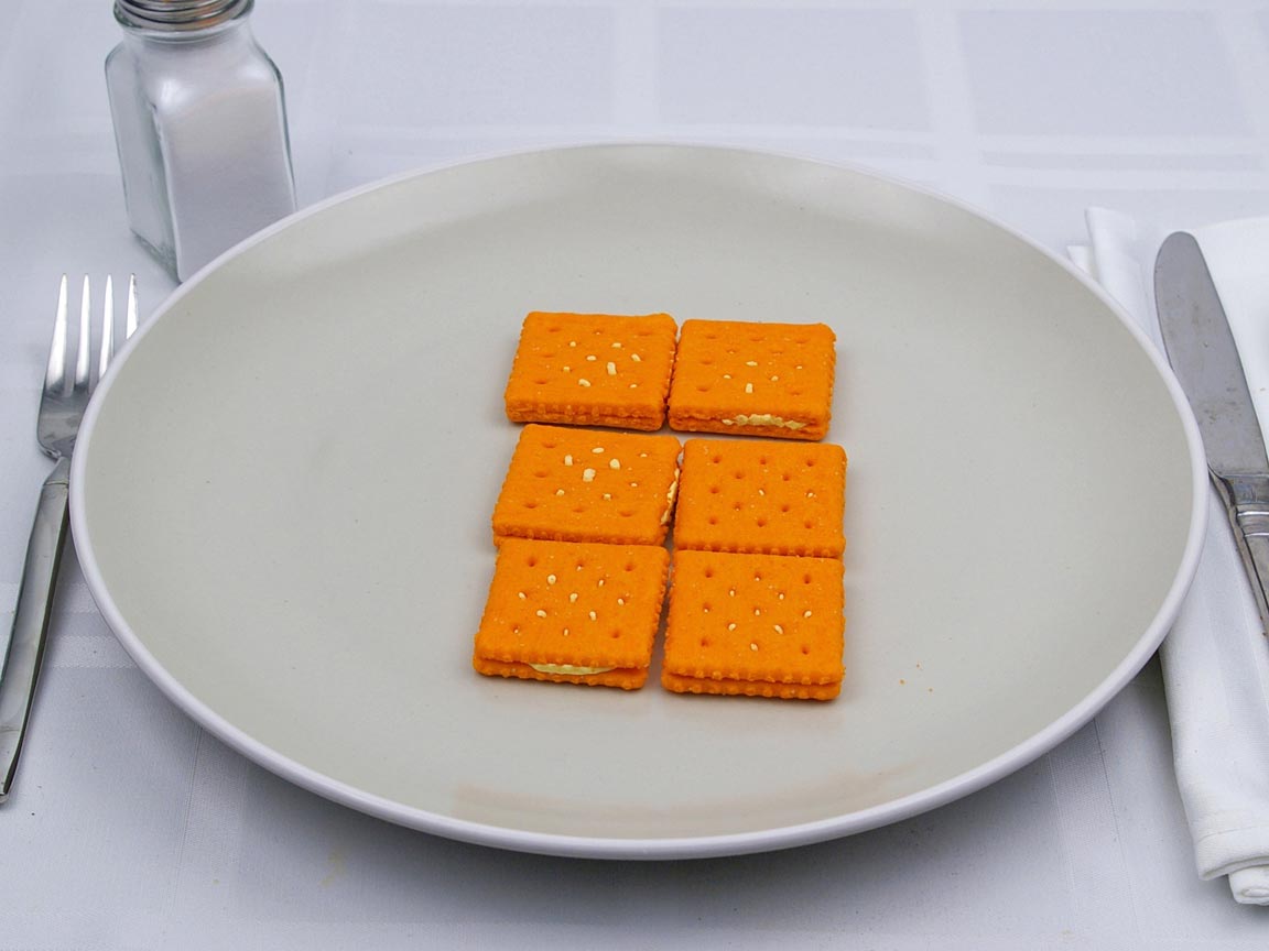 Calories in 1 pack(s) of Cheese Crackers with Cheddar
