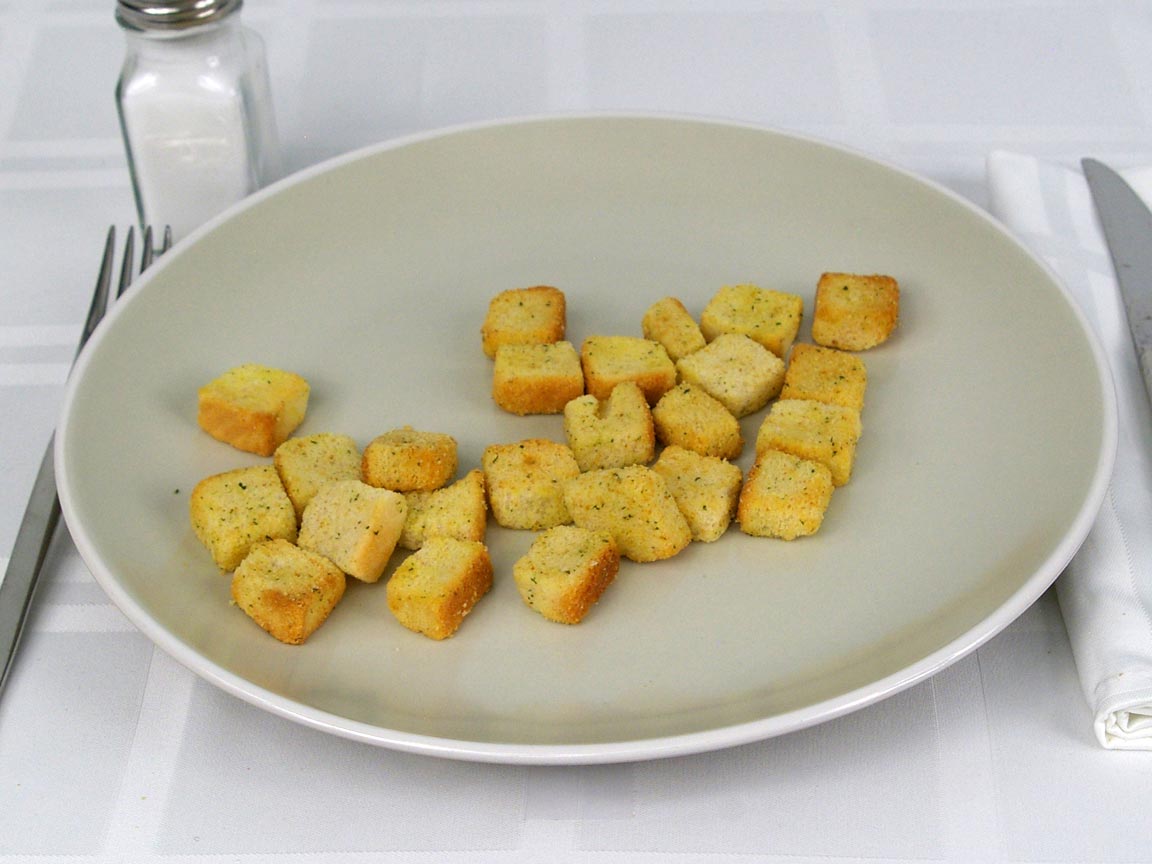 Calories in 23.93 ea(s) of Cheese & Garlic Croutons