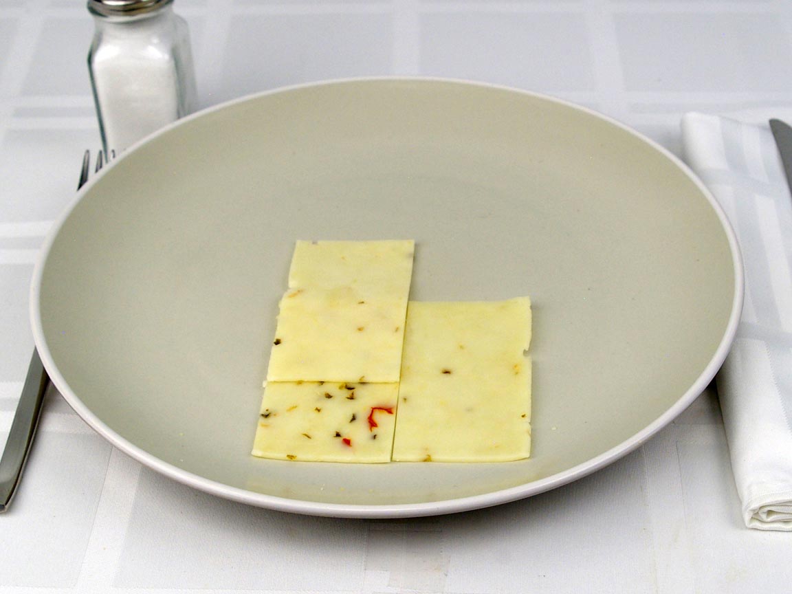 Calories in 1.5 piece(s) of Cheese - Sliced Pepper Jack