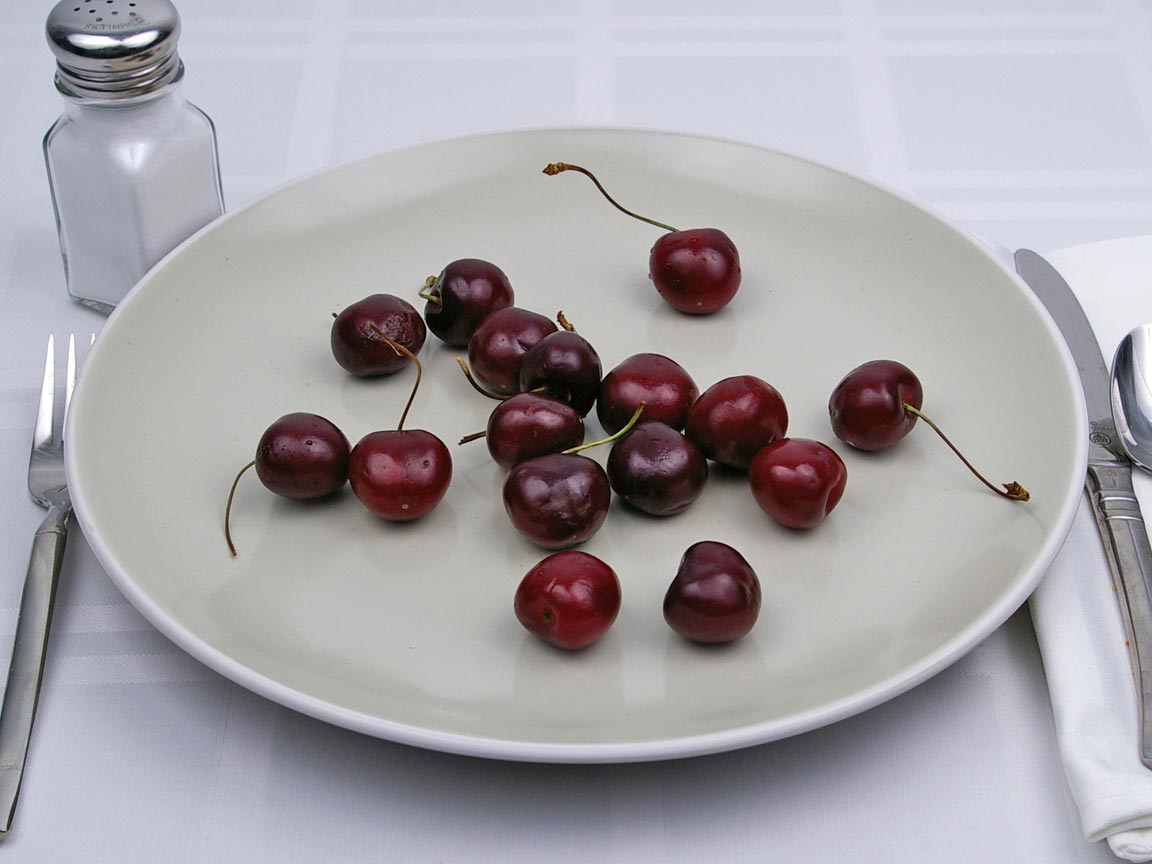 Calories in 16 cherrie(s) of Cherries