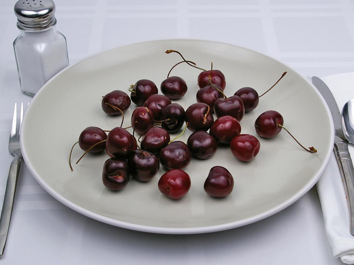 Calories in 24 cherrie(s) of Cherries
