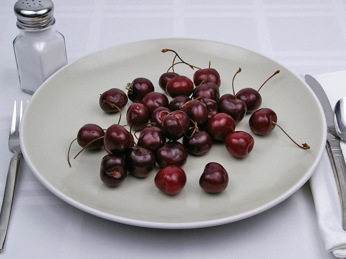 Calories in 28 cherrie(s) of Cherries