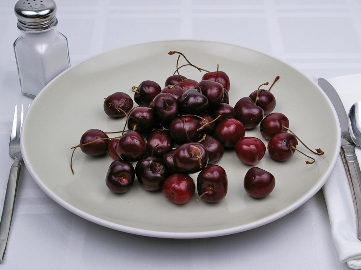 Calories in 36 cherrie(s) of Cherries