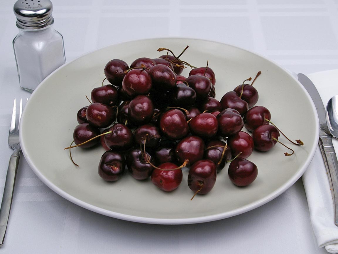 Calories in 52 cherrie(s) of Cherries