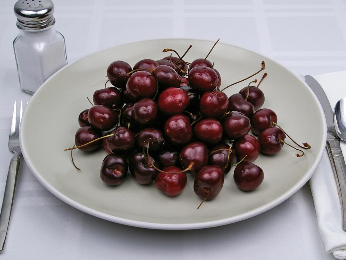 Calories in 56 cherrie(s) of Cherries