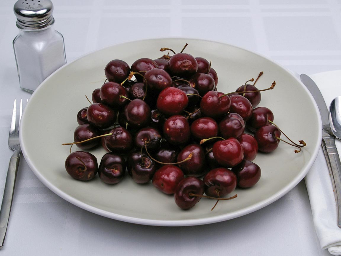 Calories in 60 cherrie(s) of Cherries