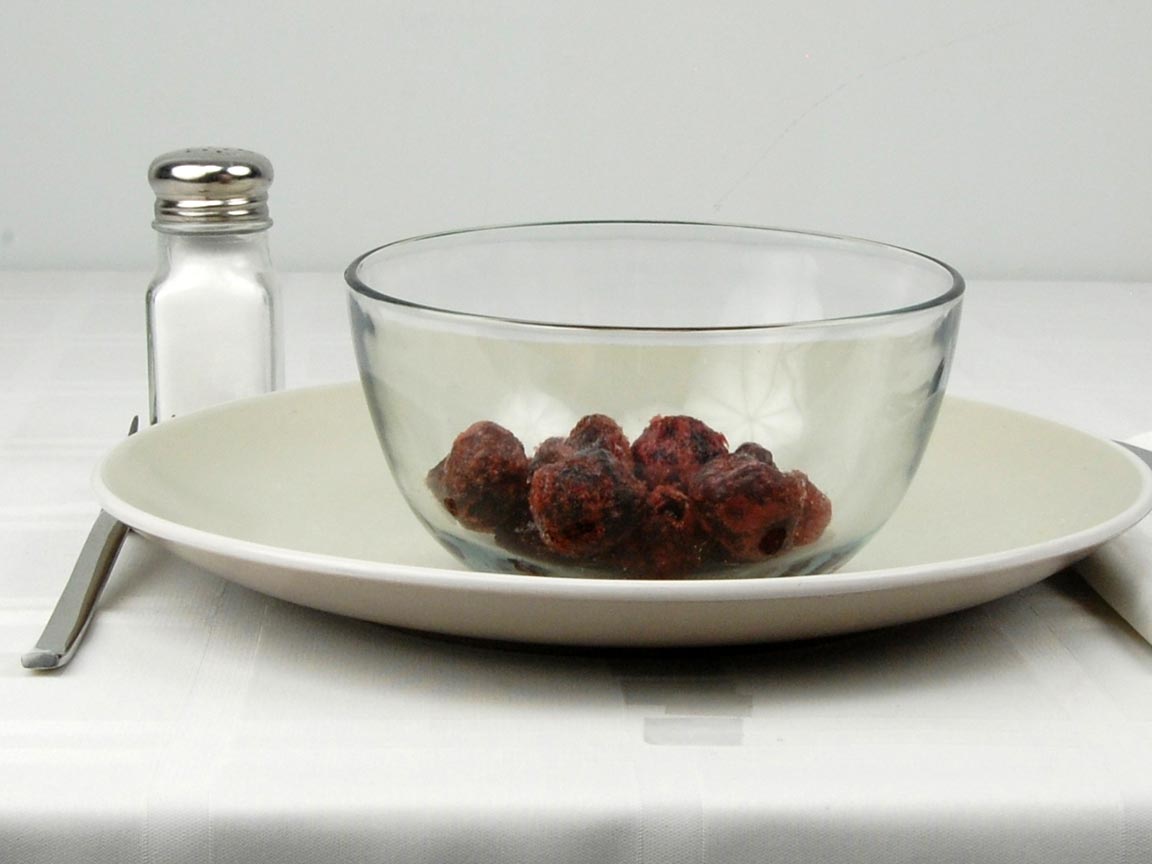 Calories in 0.5 cup(s) of Cherries - Frozen
