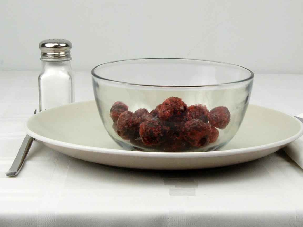 Calories in 0.75 cup(s) of Cherries - Frozen