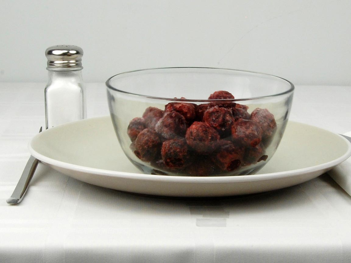 Calories in 1.5 cup(s) of Cherries - Frozen