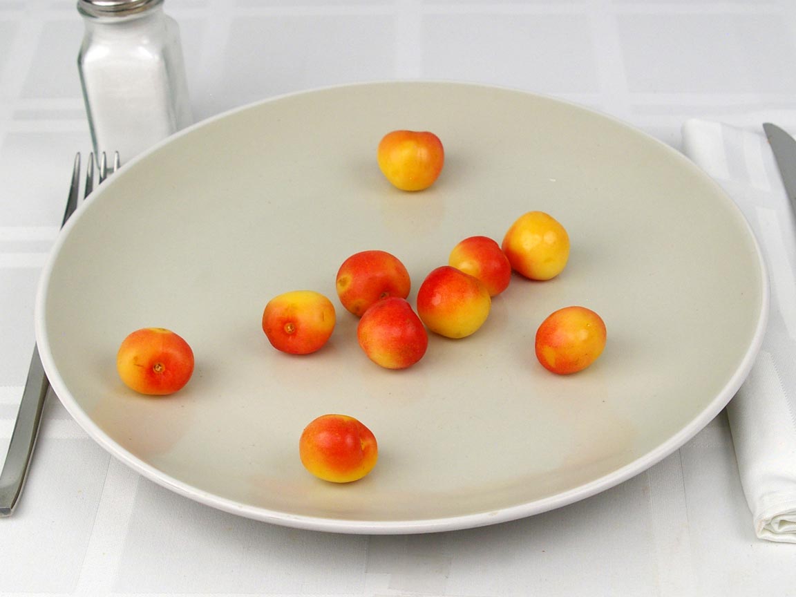 Calories in 10 cherries(s) of Rainier Cherries