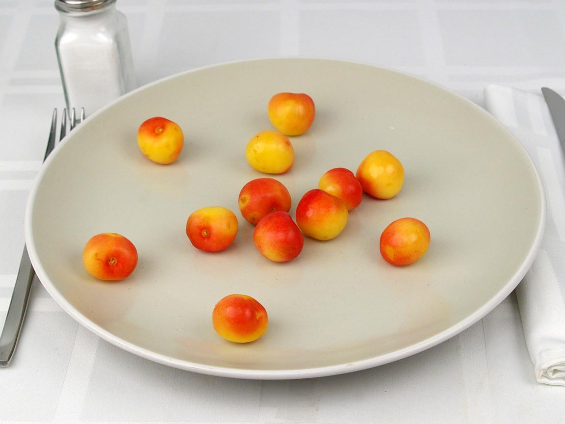 Calories in 12 cherries(s) of Rainier Cherries