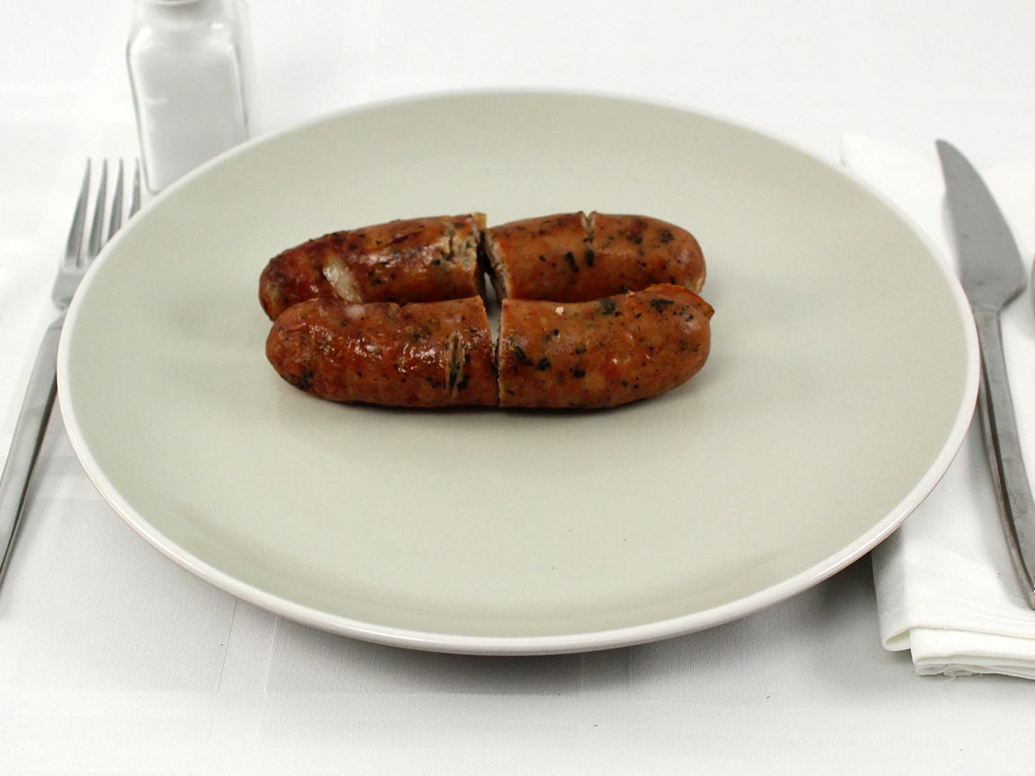Calories in 2 sausage(s) of Chicken Sausage Spinach Gruyere