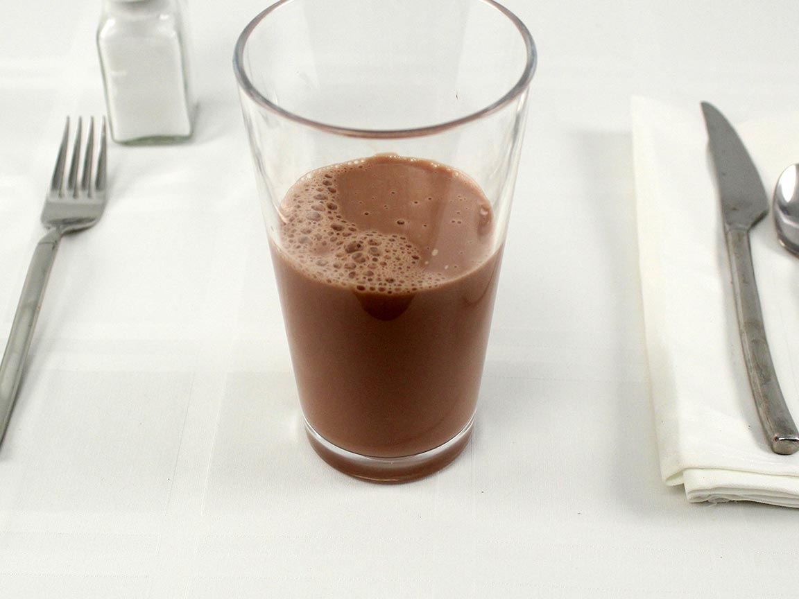 Calories in 10 fl oz(s) of Chocolate Milk - no sugar added - 1% 