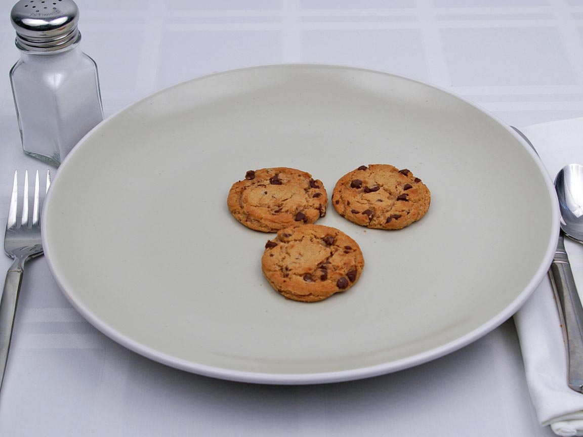 Calories in 3 cookie(s) of Chocolate Chip Cookie - Sugar Free