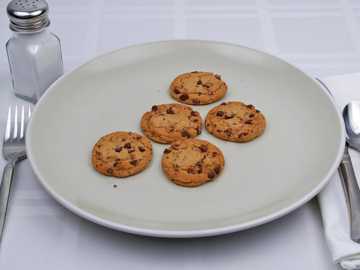 Calories in 5 cookie(s) of Chocolate Chip Cookie - Sugar Free
