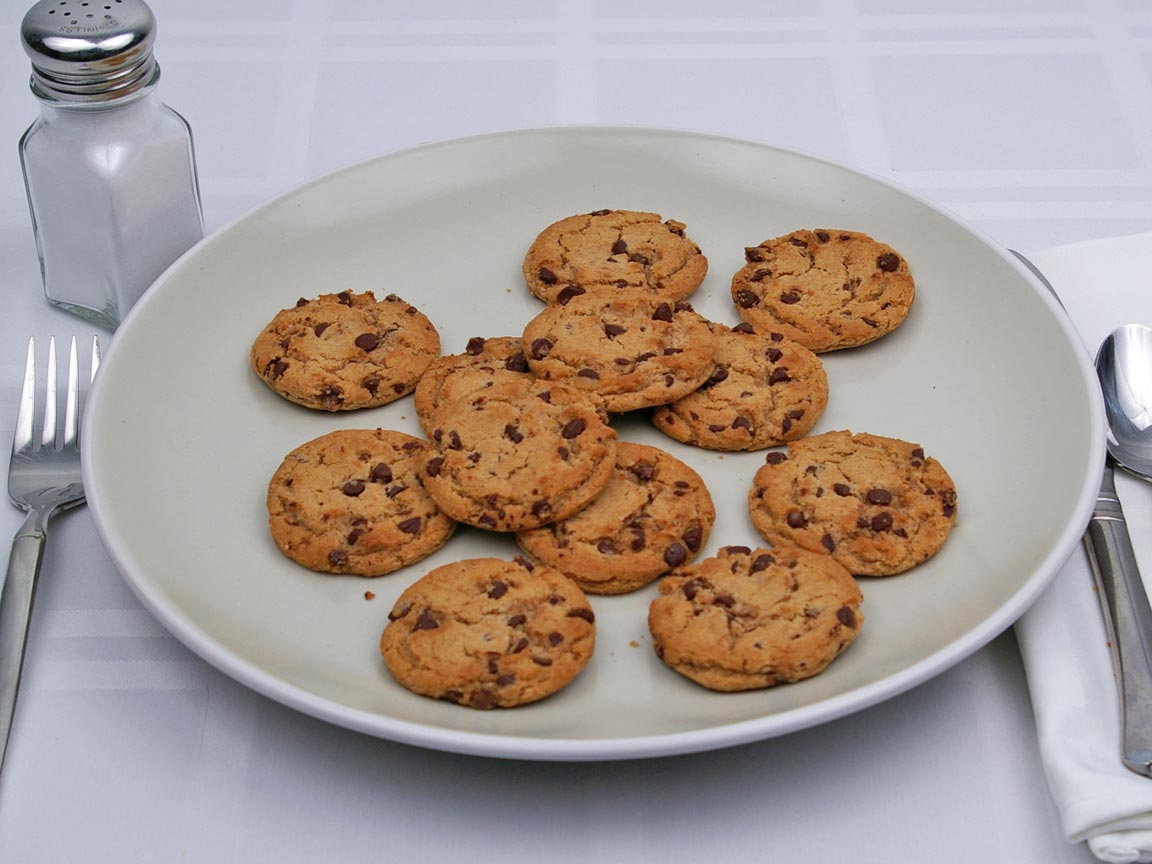 Calories in 12 cookie(s) of Chocolate Chip Cookie - Sugar Free
