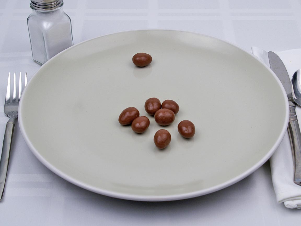 Calories in 8 piece(s) of Milk Chocolate Covered Almonds