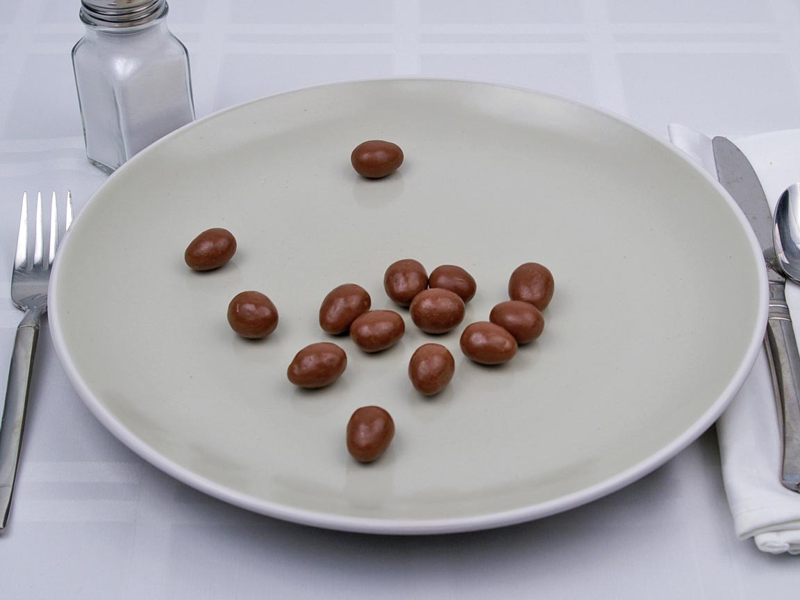 Calories in 14 piece(s) of Milk Chocolate Covered Almonds